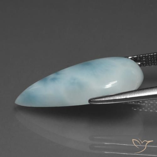 larimar Celeste natural de 5.92 ct, En forma de pera, Opaco