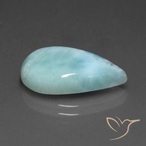 Larimar azul espuma de mar natural de 5,96 ct, en forma de pera, opaco