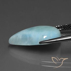 Larimar azul espuma de mar natural de 5,96 ct, en forma de pera, opaco