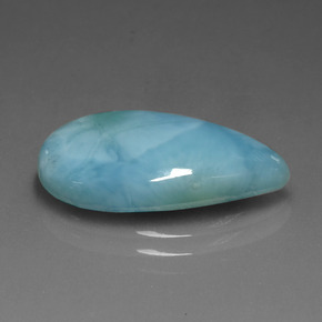 Larimar azul natural de 6,38 ct, en forma de pera, opaco