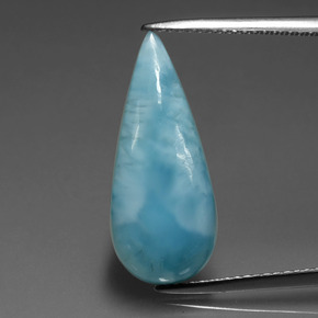 larimar Azul verdoso natural de 5.56 ct, En forma de pera, Opaco