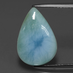 Larimar verde azulado natural de 4,16 ct, en forma de pera, opaco