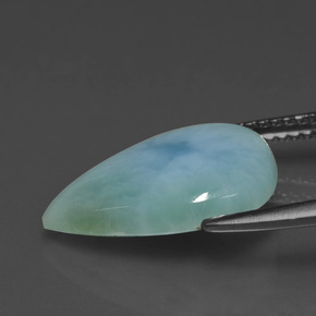 Larimar verde azulado natural de 4,16 ct, en forma de pera, opaco