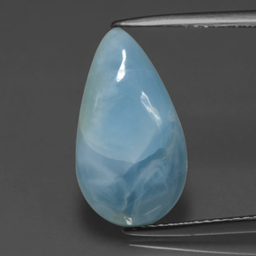 Larimar azul natural de 4,39 ct, en forma de pera, opaco
