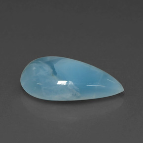 Larimar azul natural de 4,39 ct, en forma de pera, opaco