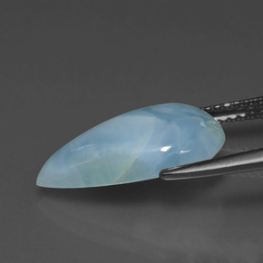 Larimar azul natural de 4,39 ct, en forma de pera, opaco