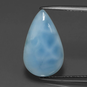 Larimar azul natural de 4,20 ct, en forma de pera, opaco