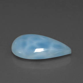 Larimar azul natural de 4,20 ct, en forma de pera, opaco