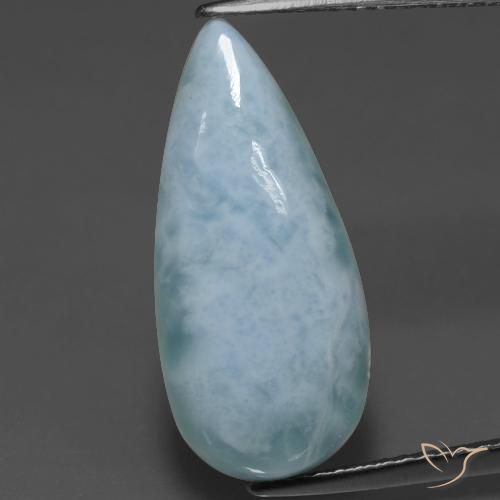 5.66ct Natural Celeste larimar, En forma de pera, Opaco
