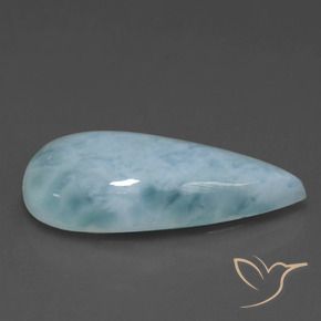larimar Celeste natural de 5.66 ct, En forma de pera, Opaco