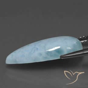 larimar Celeste natural de 5.66 ct, En forma de pera, Opaco
