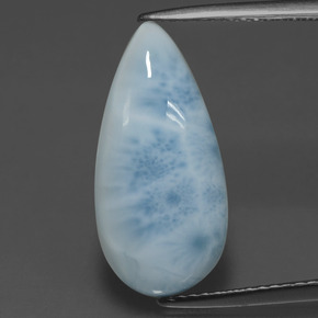 Larimar verde natural de 4,56 ct, en forma de pera, opaco
