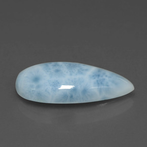 Larimar verde natural de 4,56 ct, en forma de pera, opaco