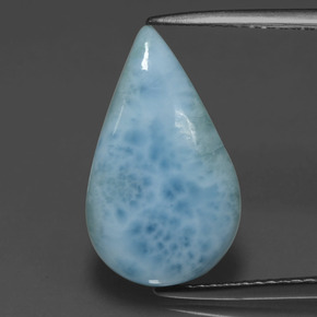 Larimar azul natural de 4,72 ct, en forma de pera, opaco