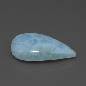 Larimar azul natural de 4,72 ct, en forma de pera, opaco