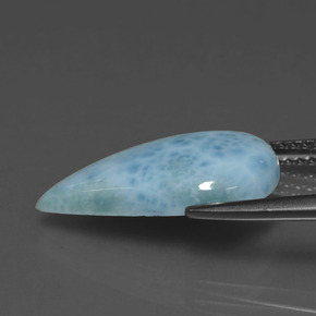 Larimar azul natural de 4,72 ct, en forma de pera, opaco