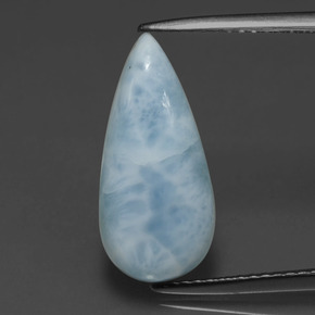larimar Azul verdoso natural de 3.48 ct, En forma de pera, Opaco