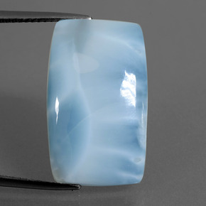 Larimar azul natural de 11,31 ct, corte cojín, opaco