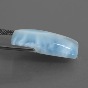Larimar azul natural de 11,31 ct, corte cojín, opaco