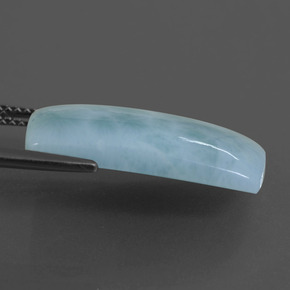 Larimar azul natural de 10,90 ct, corte cojín, opaco