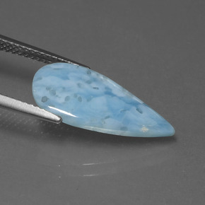 larimar Azul natural de 3.02 ct, En forma de pera, Opaco