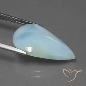 larimar Celeste natural de 4.79 ct, En forma de pera, Opaco