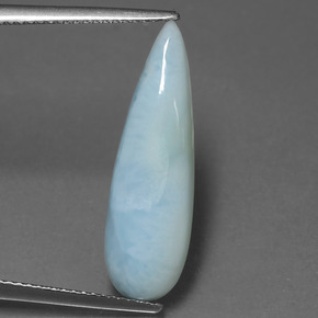 Larimar azul natural de 4,72 ct, en forma de pera, opaco