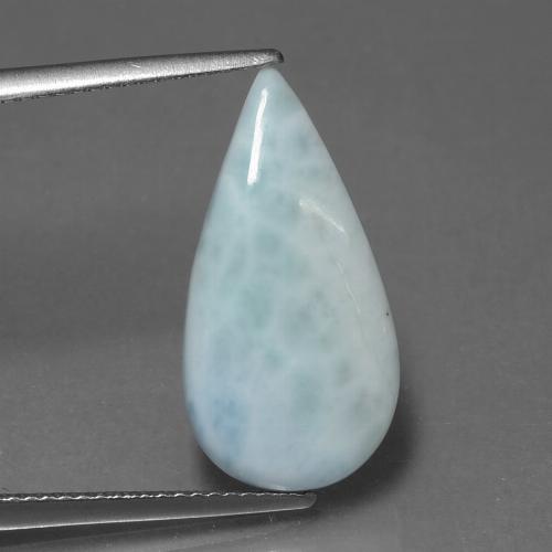 Larimar azul natural de 5,31 ct, en forma de pera, opaco