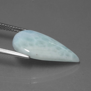 Larimar azul natural de 5,31 ct, en forma de pera, opaco