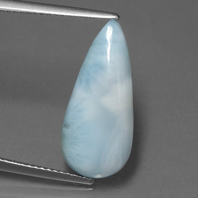 larimar Azul natural de 4.67 ct, En forma de pera, Opaco