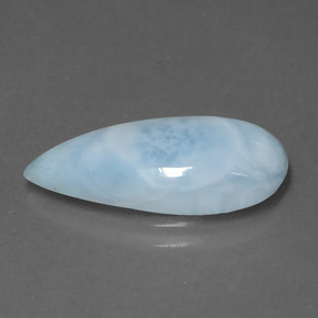 Larimar azul natural de 4,51 ct, en forma de pera, opaco