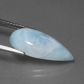 Larimar azul natural de 4,51 ct, en forma de pera, opaco