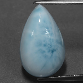 Larimar azul natural de 6,58 ct, en forma de pera, opaco