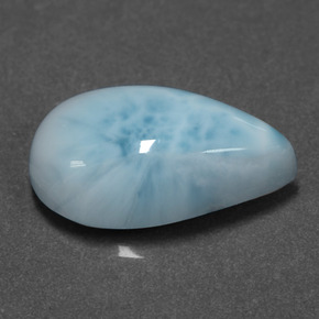 Larimar azul natural de 6,58 ct, en forma de pera, opaco