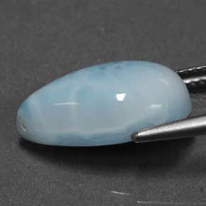 Larimar azul natural de 6,58 ct, en forma de pera, opaco