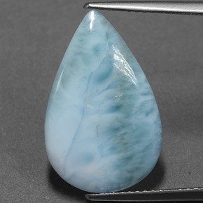 Larimar azul natural de 6,15 ct, en forma de pera, opaco
