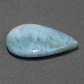 Larimar azul natural de 6,15 ct, en forma de pera, opaco