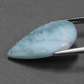 Larimar azul natural de 6,15 ct, en forma de pera, opaco
