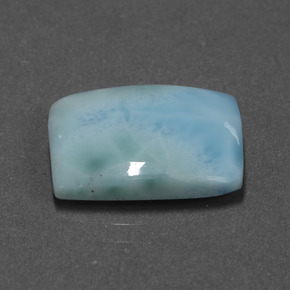 Larimar azul natural de 7,37 ct, baguette, opaco
