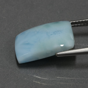 Larimar azul natural de 7,37 ct, baguette, opaco