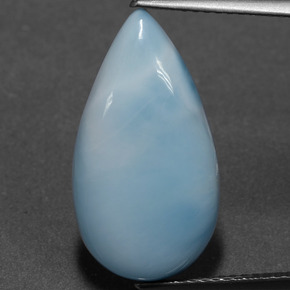 Larimar azul natural de 6,38 ct, en forma de pera, opaco