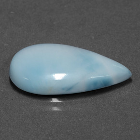Larimar azul natural de 6,38 ct, en forma de pera, opaco