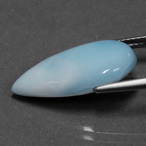 Larimar azul natural de 6,38 ct, en forma de pera, opaco