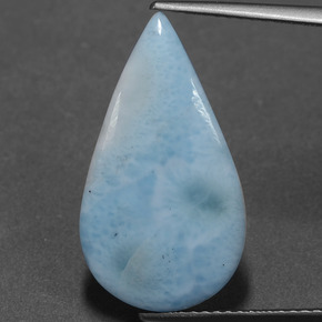 Larimar azul natural de 7,49 ct, en forma de pera, opaco