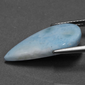 Larimar azul natural de 7,49 ct, en forma de pera, opaco