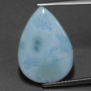 Larimar azul natural de 6,90 ct, en forma de pera, opaco
