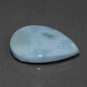 Larimar azul natural de 6,90 ct, en forma de pera, opaco