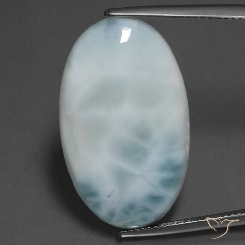 16.58ct Natural Azul claro larimar, Ovalada, Opaco