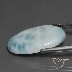 larimar Azul claro natural de 16.58 ct, Ovalada, Opaco
