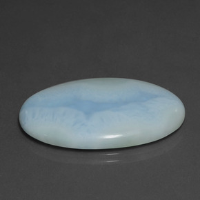 Larimar azul natural de 28,88 ct, corte óvalo, opaco